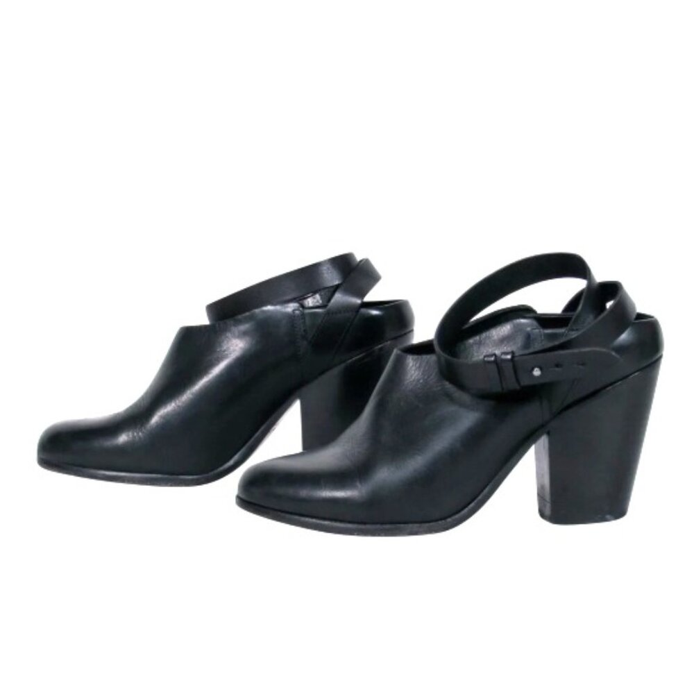 Rag & Bone Kenny Leather Ankle Strap Clog Black